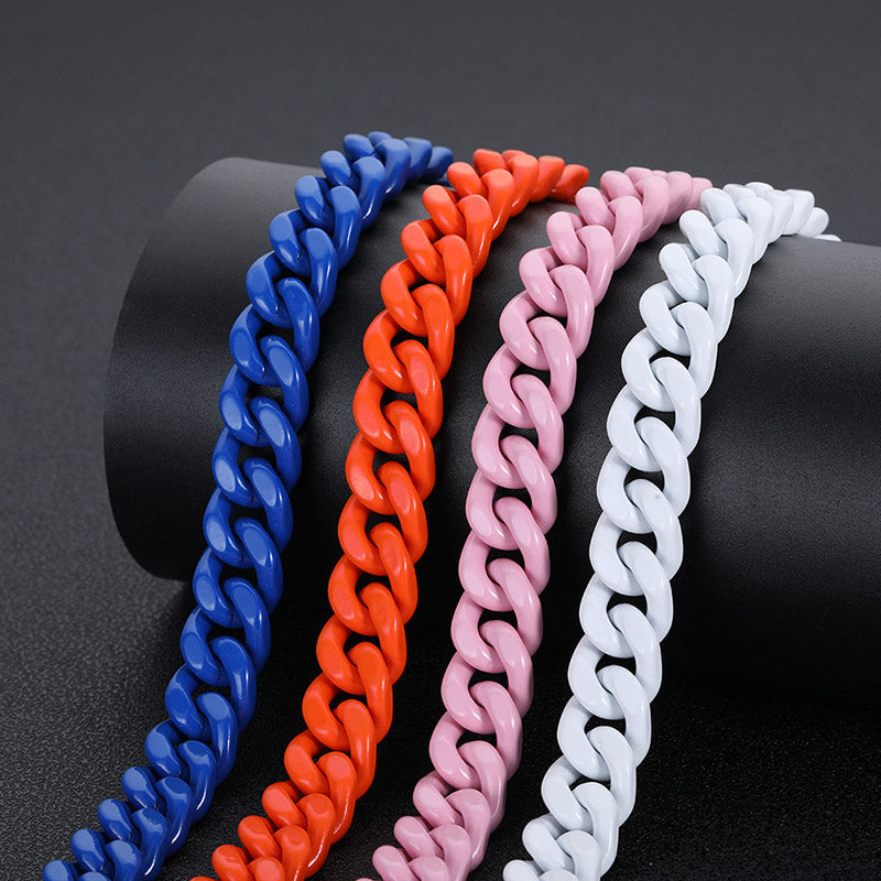 Titanium Steel Lacquered Miami Cuban Link Chain