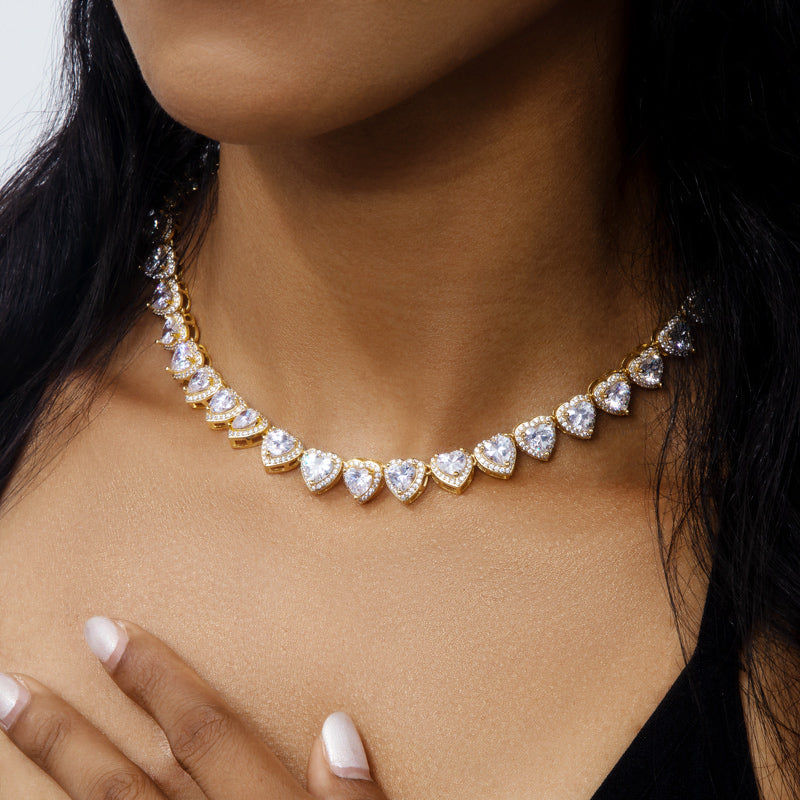 Heart Cluster Tennis Chain Choker