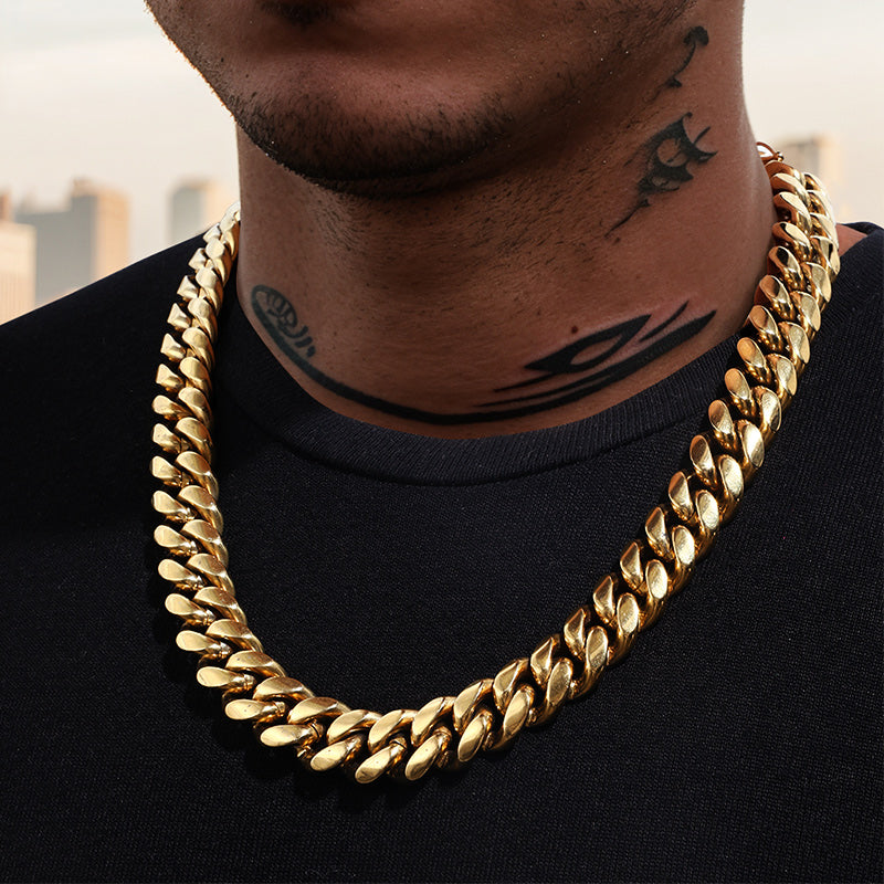 Miami Cuban Chain in Gold     [Waterproof, sweatproof, heatproof]