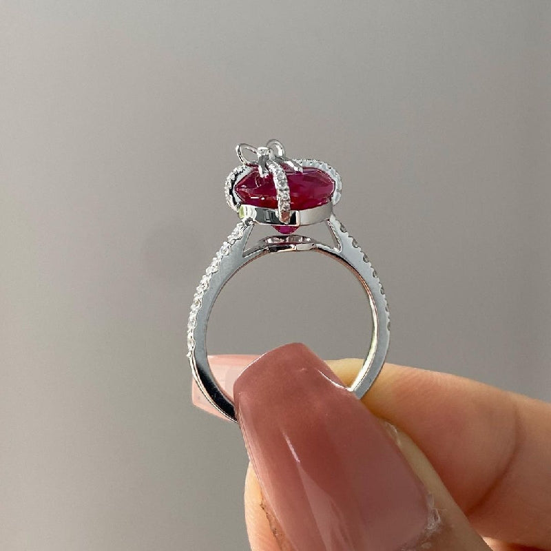 Butterfly Knot Heart Engagement Ring