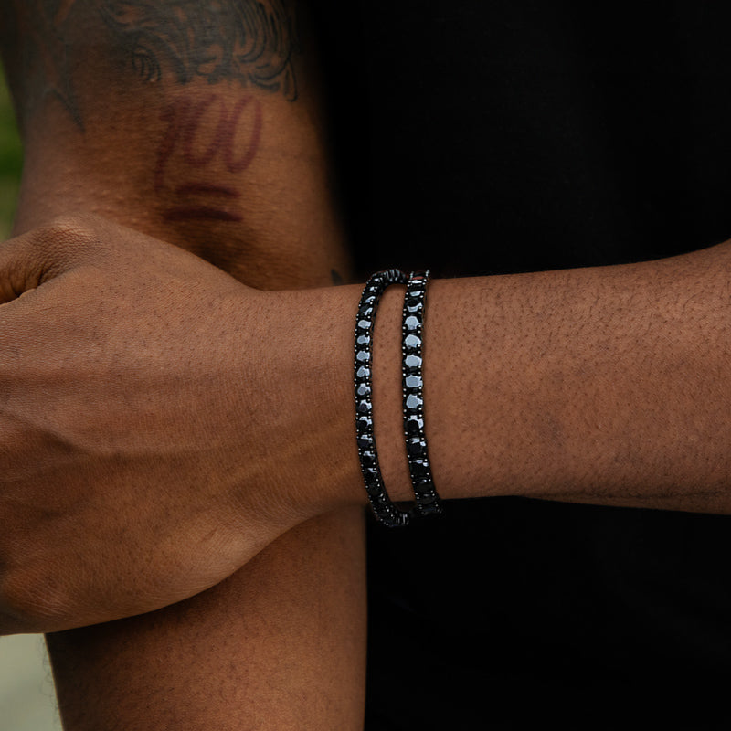 Black Moissanite Tennis Bracelet in  [ Black Gold]