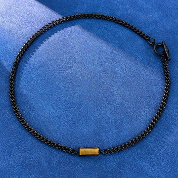 Natural Stone  Stainless Steel Cuban Chain