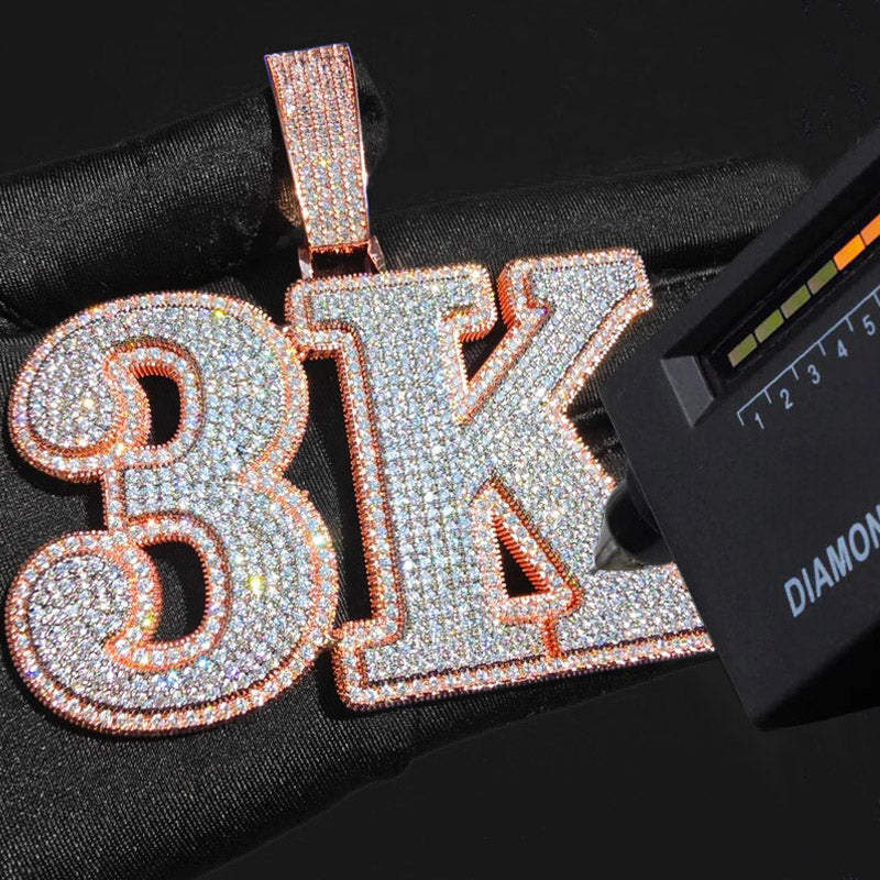 Custom Double Layer Bold  [Letters Name/Number Pendant]