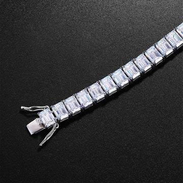 Moissanite 8" Baguette Cut Tennis Bracelet