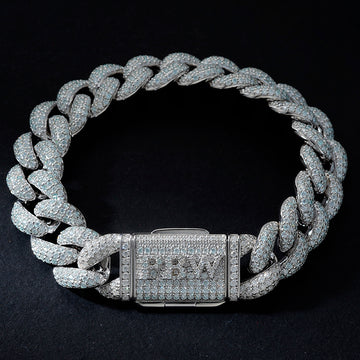 [ S925]  Silver Cuban Link Bracelet with Custom Name
