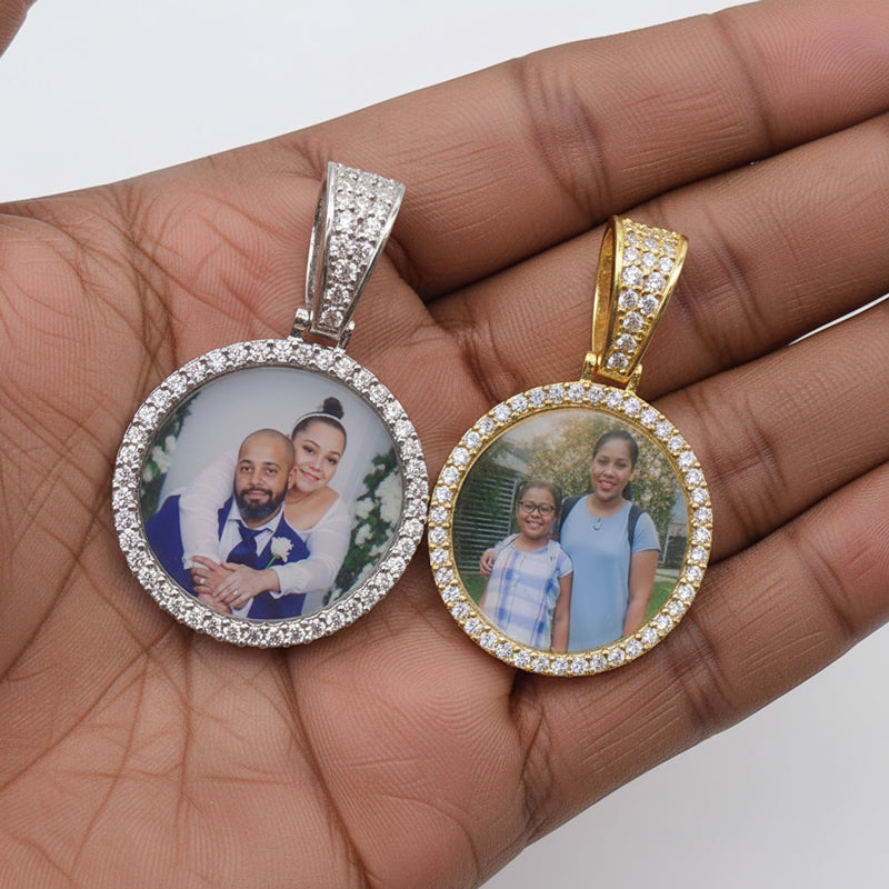 Round Custom Picture Solid Pendant - 1