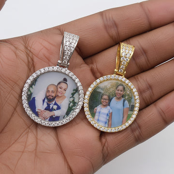 Round Custom Picture Solid Pendant - 1