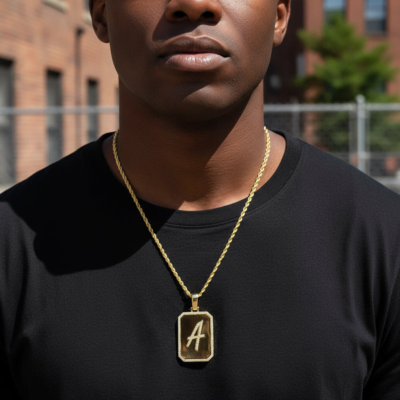 [A-Z ]  Initial Letter Pendant in Gold