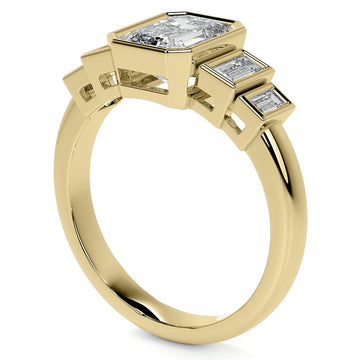 Unique Emerald / Radiant Ring