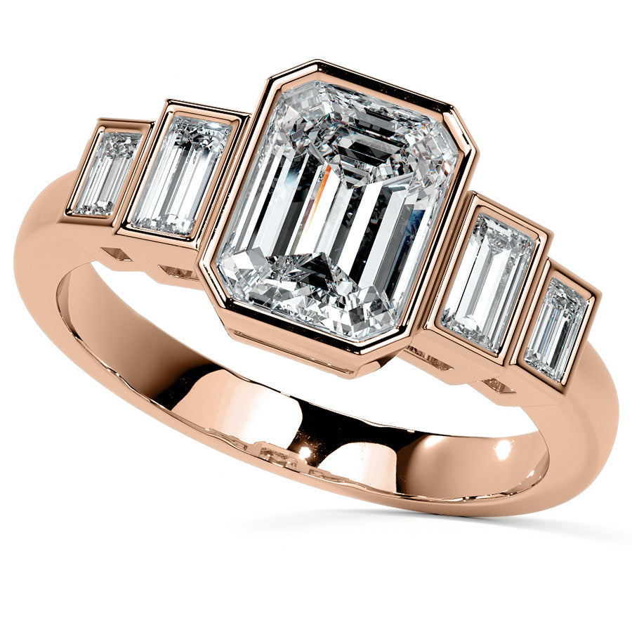 Unique Emerald / Radiant Ring