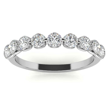 Round Brilliant Moissanite Stackable Band